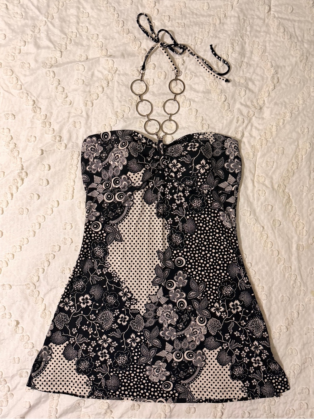 Vintage Self Esteem Y2K Halter Top with Metal Rings & Built in Padding - Picture 6 of 13